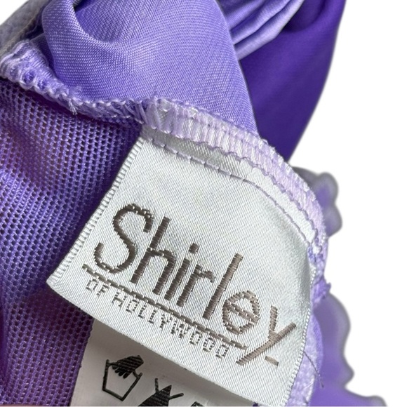 Vtg Y2K Babydoll Bustier Lingerie Top Sz Large Purple Sheer Shirley Of Hollywood - Picture 4 of 10